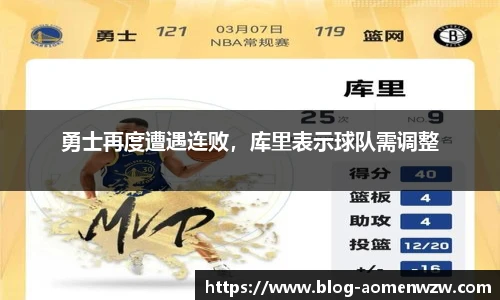 勇士再度遭遇连败，库里表示球队需调整